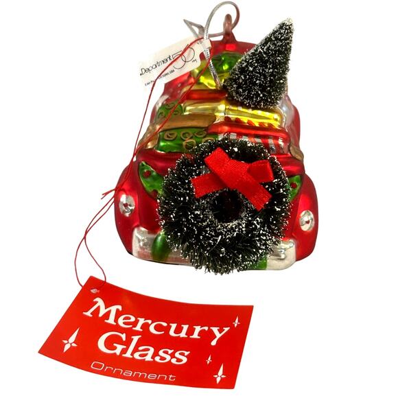 Department 56 Handblown Mercury Glass Jumbo Christmas Pickup Truck Ornament-NWT - Picture 3 of 7